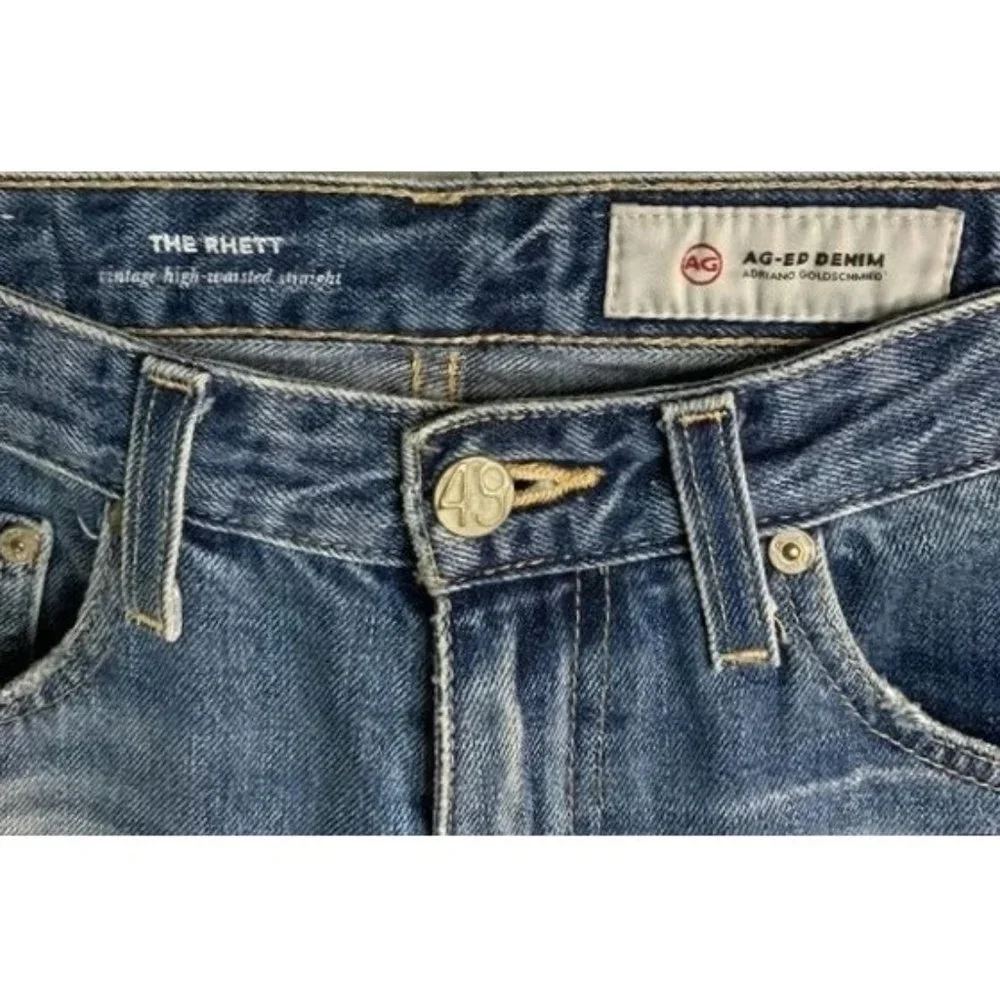 AG Jeans Rhett High Rise Waist Tomboy Boyfriend Vintage Distressed Wide Leg - Picture 6 of 6